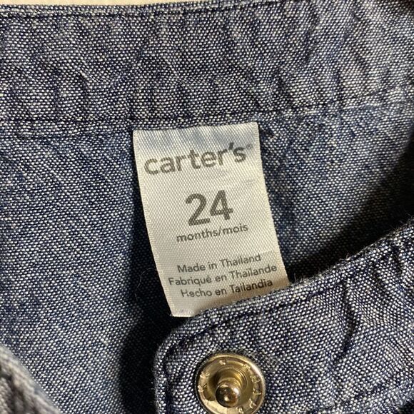 Lightweight Denim Embroidered Baby Tunic Top - Picture 4 of 7